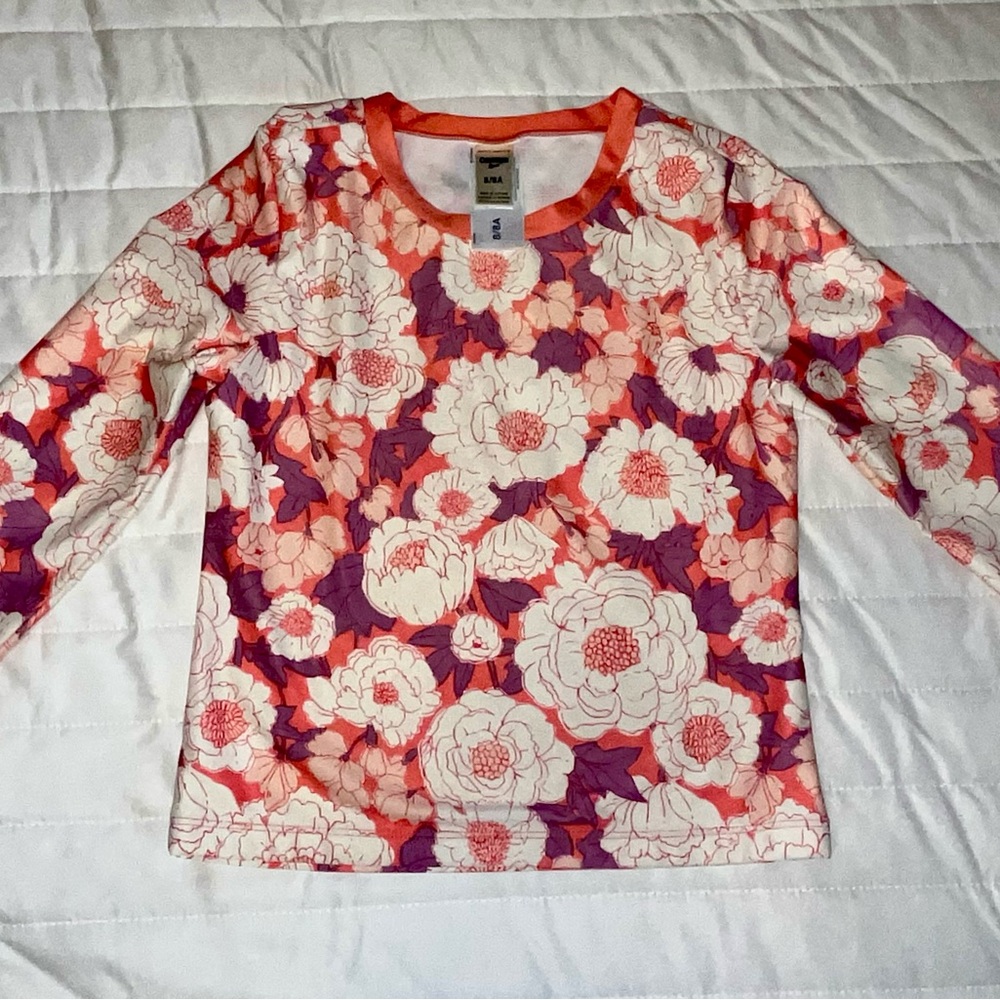 OshKosh B'gosh Girls Long Sleeve Floral Rash Guard UPF50 Like New